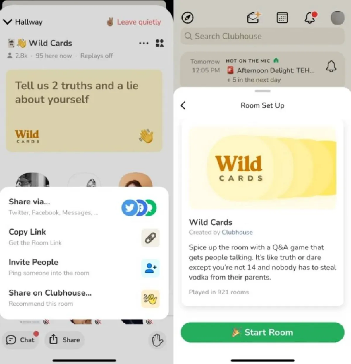 صورة إنشاء غرفة ألعاب على كلوب هاوس