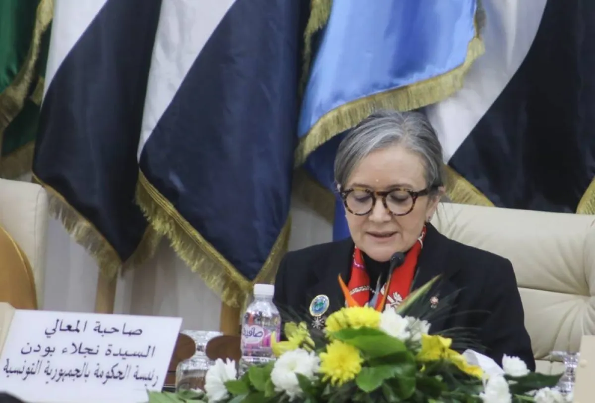 نجلاء بودن في اجتماع عربي الصورة من موقع الحكومة على الفيس بوك