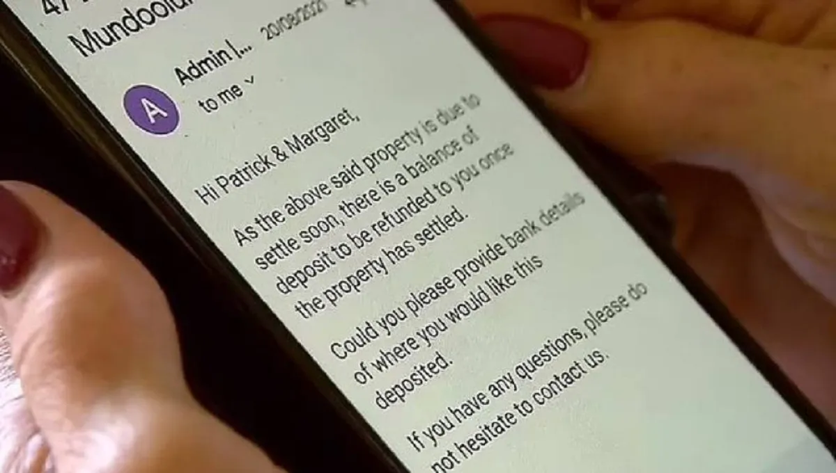 صورة بريد إلكتروني من المحتال