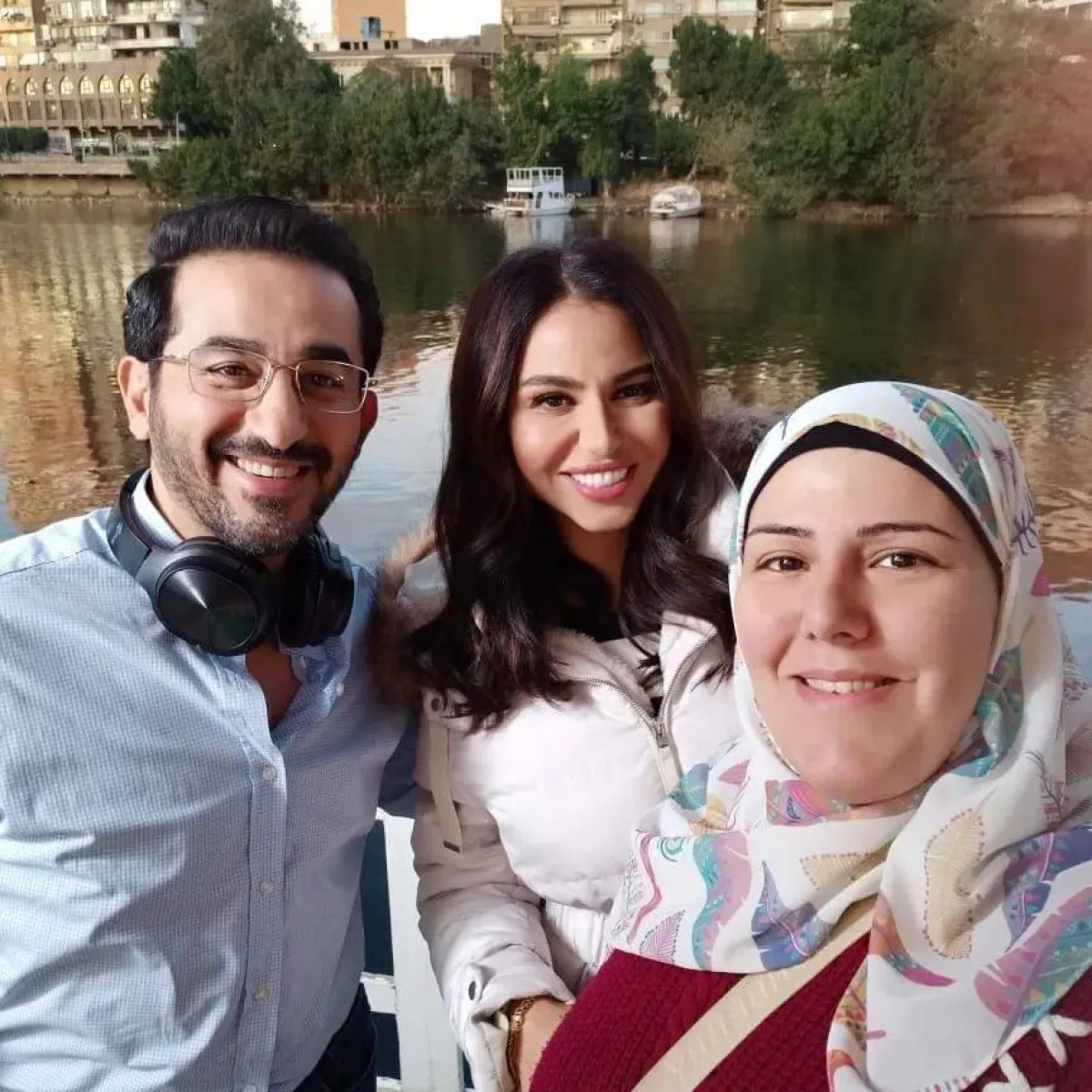 أحمد حلمي ونسرين أمين - كواليس فيلم " واحد تاني" الصورة من صفحة نسرين أمين على موقع " انستغرام"