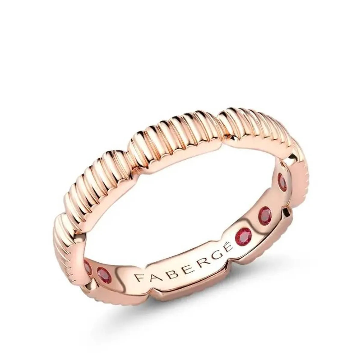 خاتم Colours of Love Rose Gold Fluted Gemsation من Fabergé