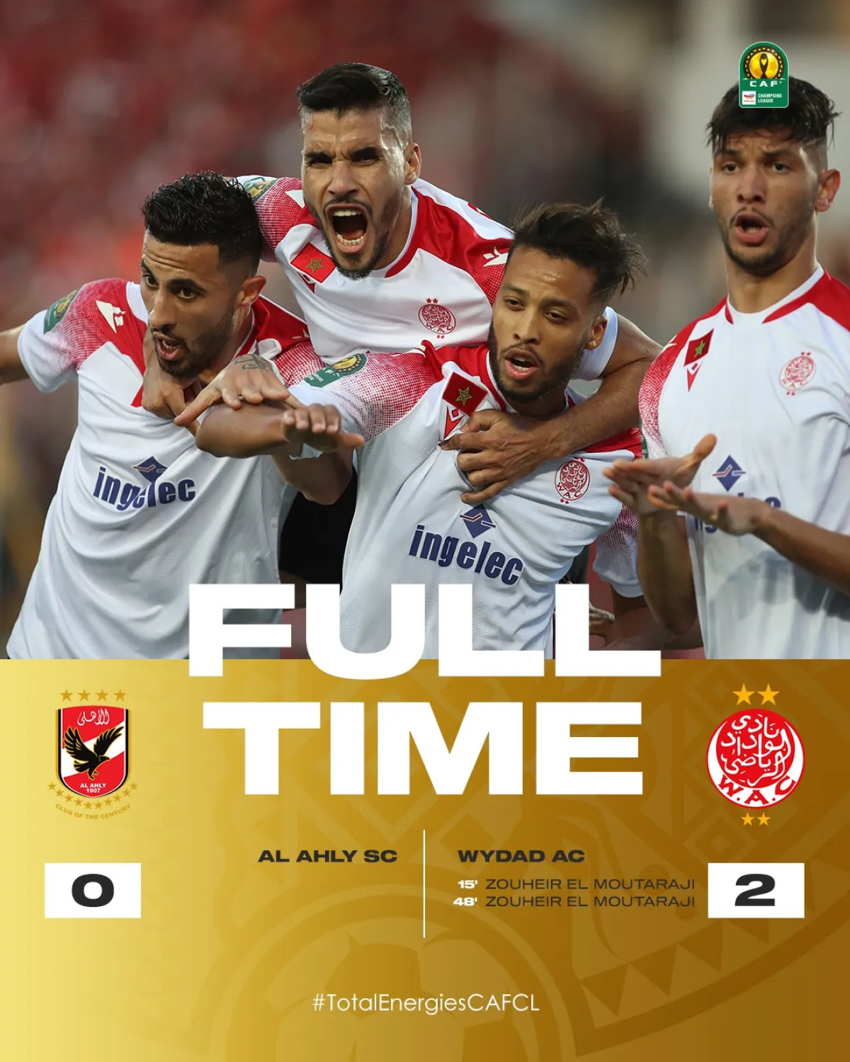 الوداد المغربي بطلا لدوري أبطال أفريقيا- الصورة من حساب كاف على تويتر