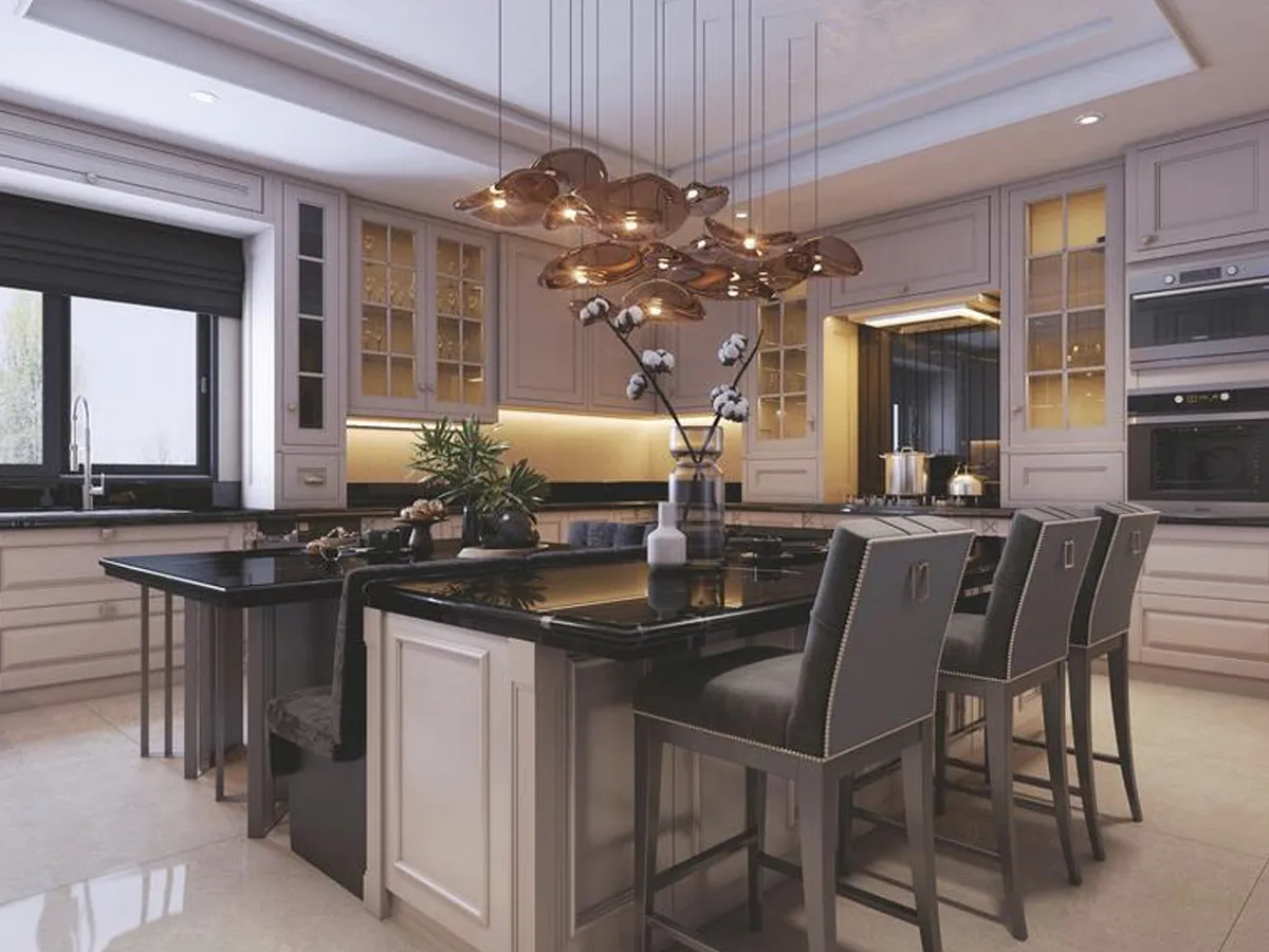 ألوان الطلاء الرمادي والكريمي والعاجي والقرنفلي رائجة للمطبخ 