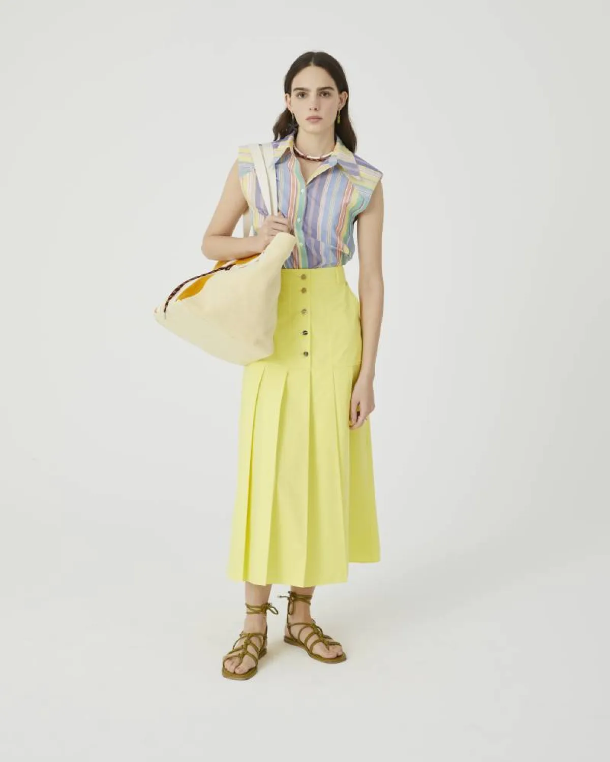 تنورة بليسيه باللون الأصفر من Beatrice B 