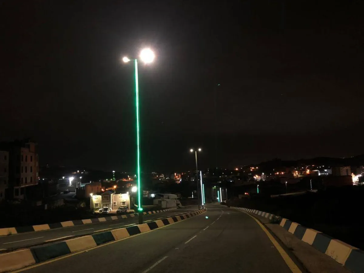 تنفيذ أعمال الصيانة للإنارة والمسطحات الخضراء والطرق