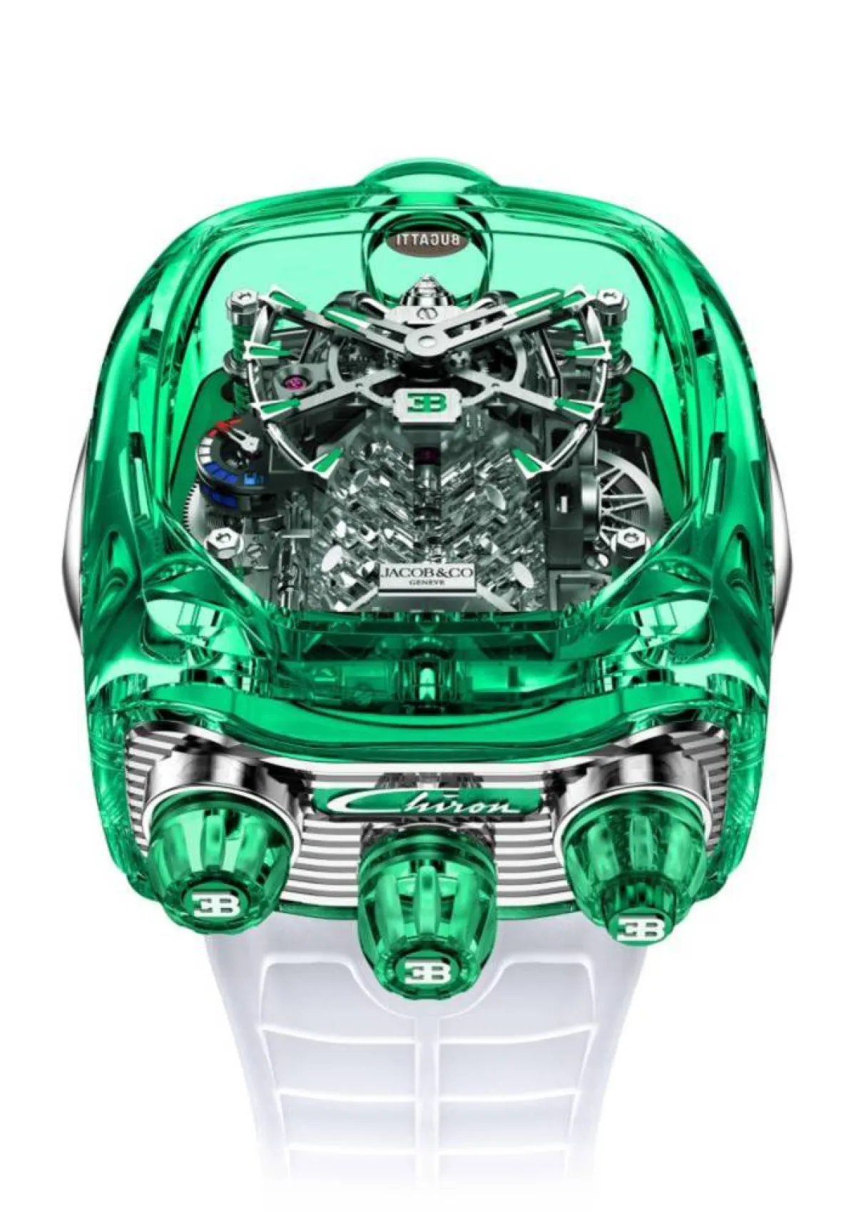 ساعة Bugatti Chiron Green Sapphire Crystal من Jacob & Co