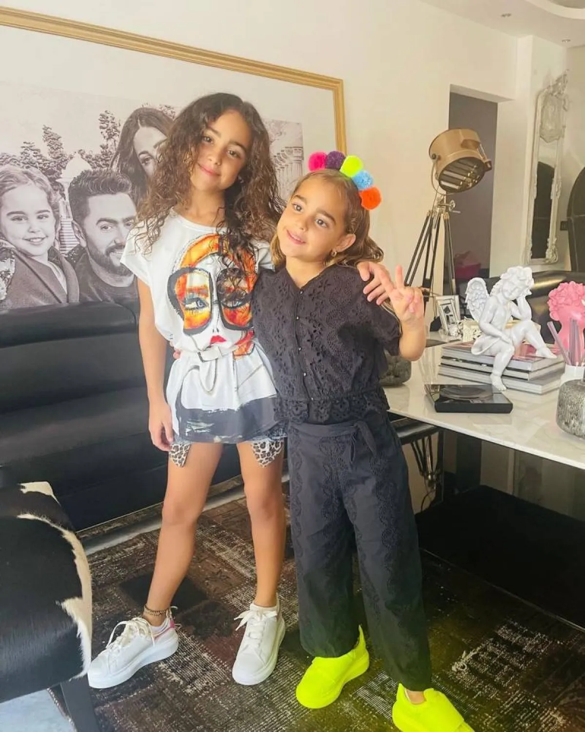 أول ظهور رسمي لتاليه وأمايا تامر حسني بسمة بوسيل - الصور من حساب بسمة بوسيل على انستغرام