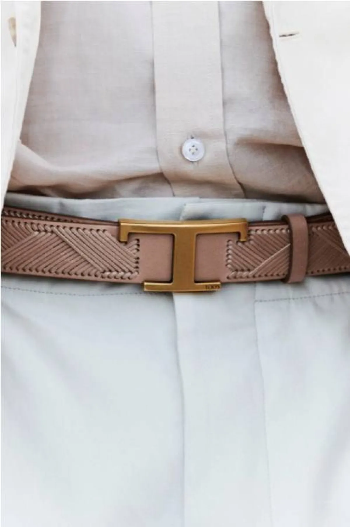 حزام باللون البني من الجلد من تودز  Tods