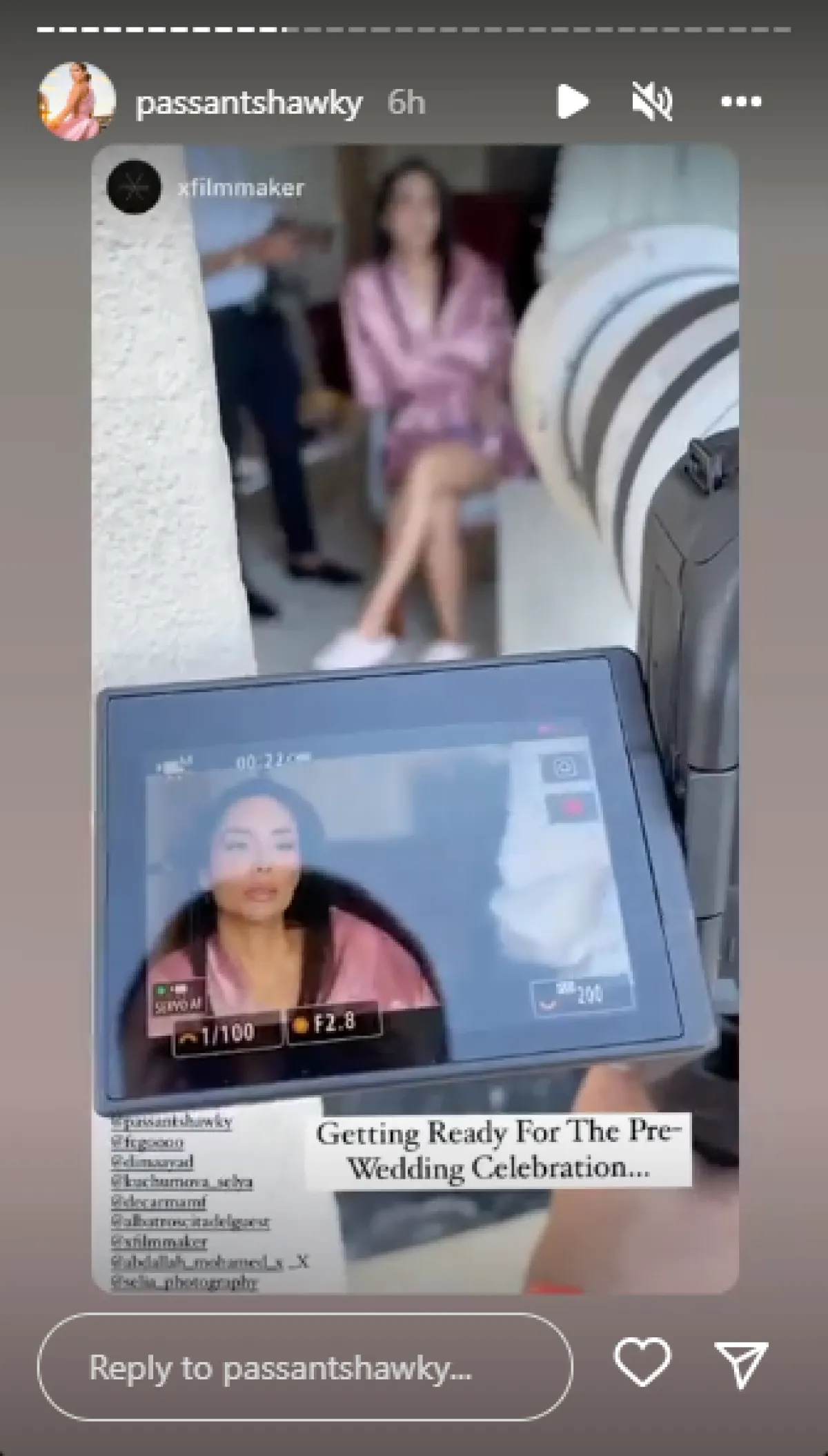 بسنت شوقي في تجهيزات ما قبل حفل الزفاف - الصورة من حساب بسنت على انستغرام