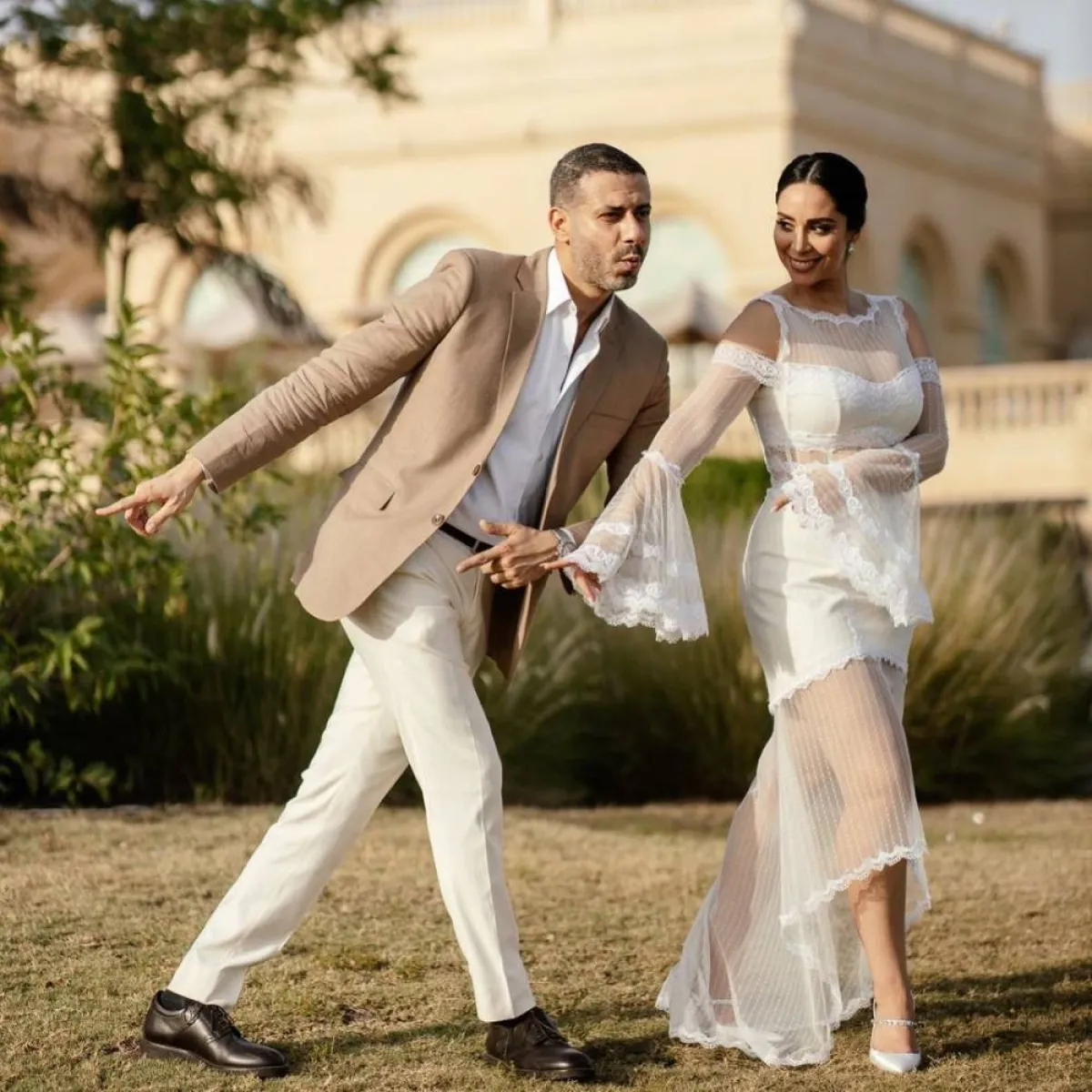 محمد فراج وبسنت شوقي في عقد قرانهما - الصورة من حساب بسنت على انستغرام