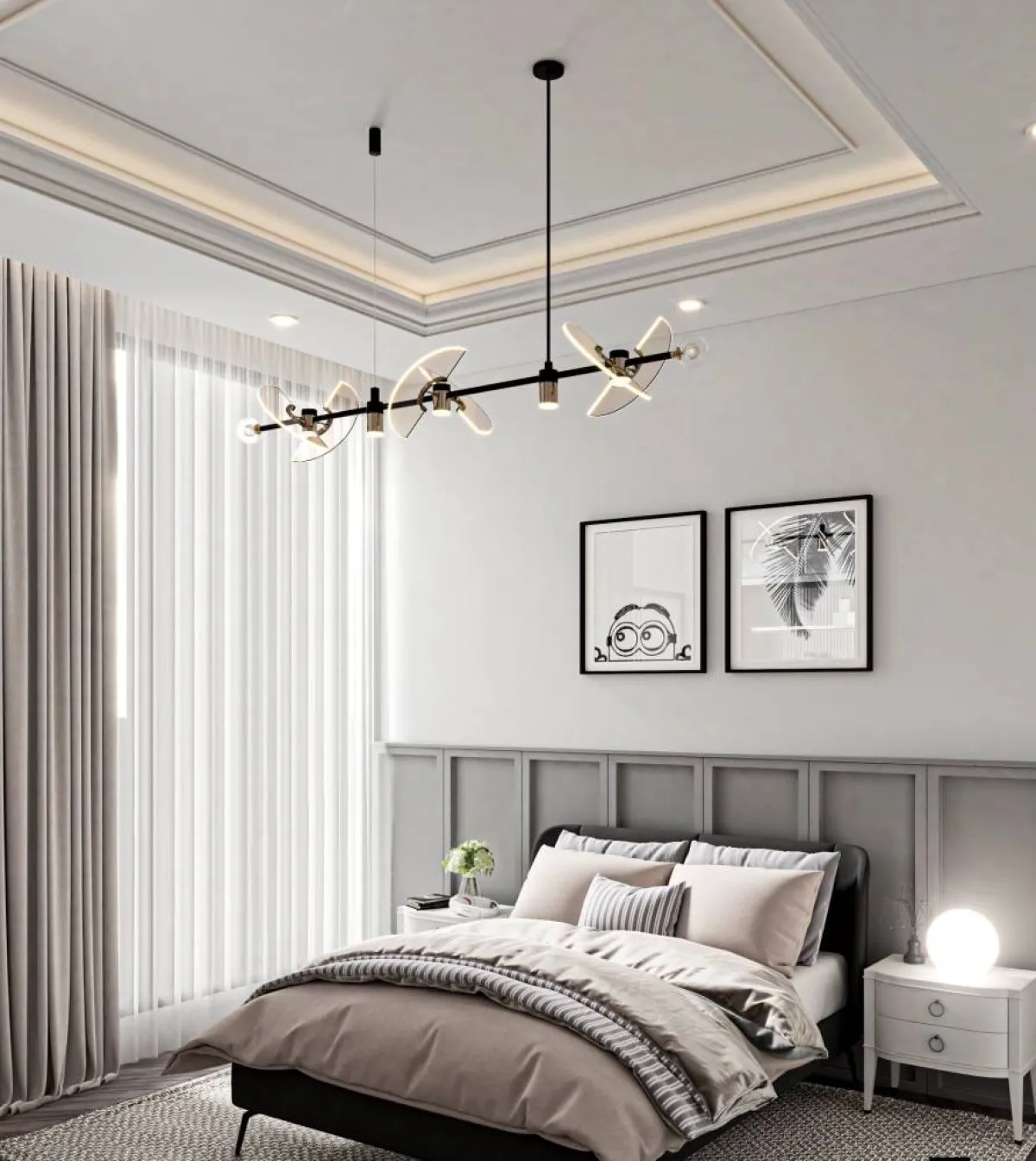 غرفة نوم مصممة بشكل مدروس