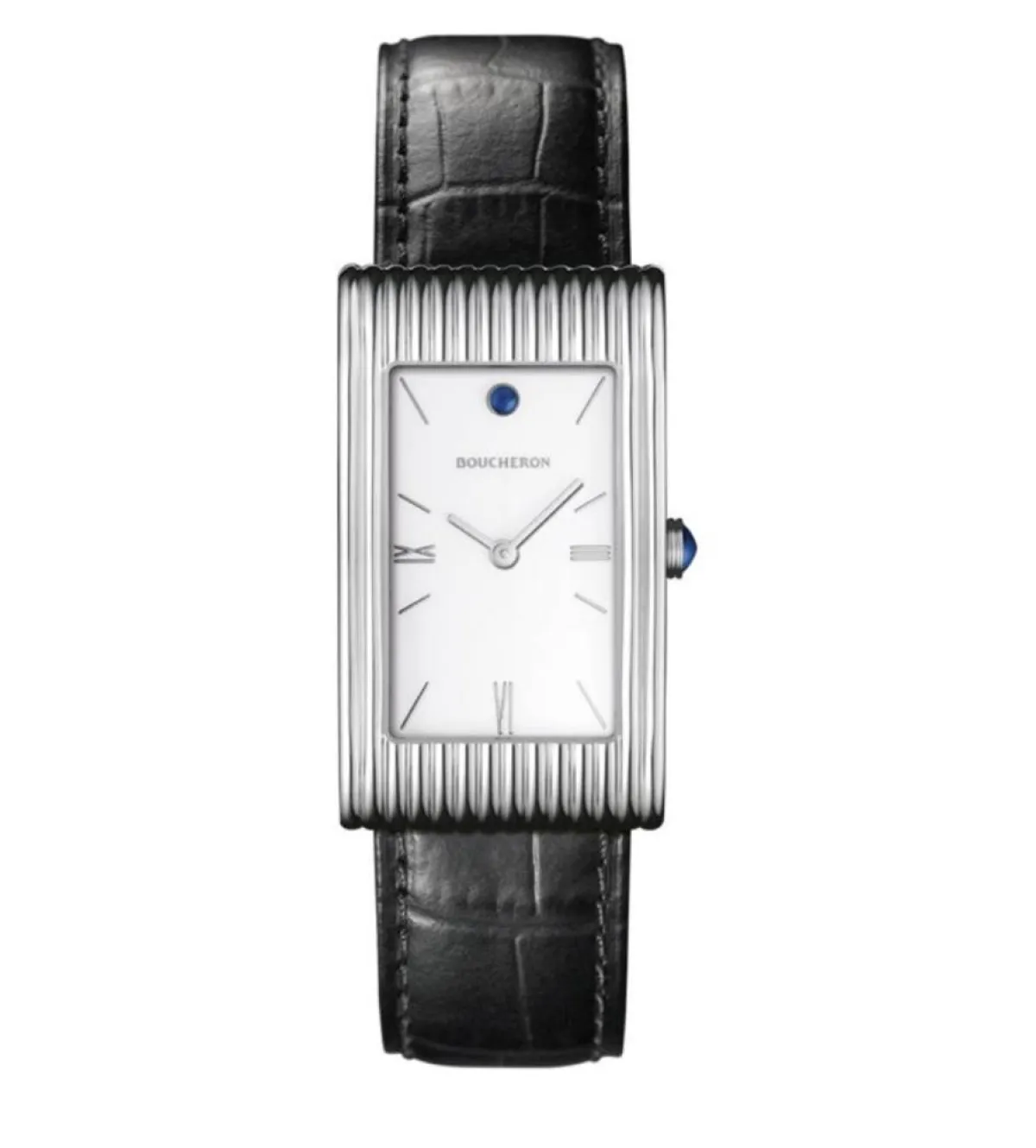 ساعة بسوار من الجلد