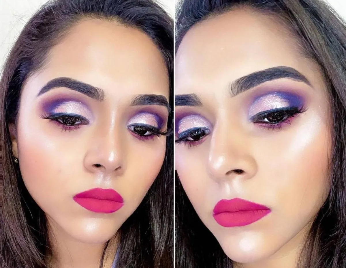 مكياج بنفسجي  الصورة من صفحة blankcanvas bynaina  على إنستغرام