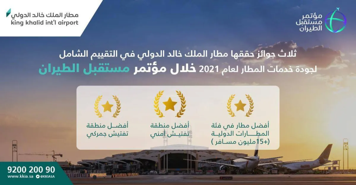 مطار الملك خالد يحصد ثلاث جوائز
