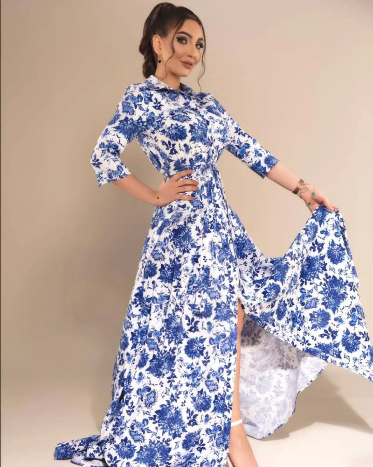 هبة الحسين بفستان أنيق 