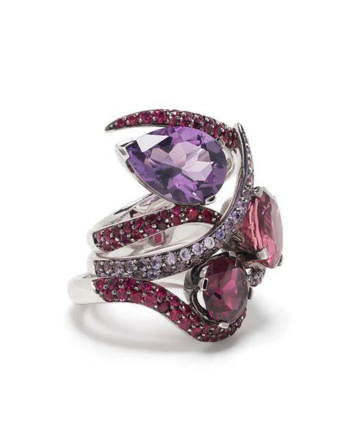 خاتم مرصع بحجر التورمالين البنفسجي من شون لين Shaun Leane