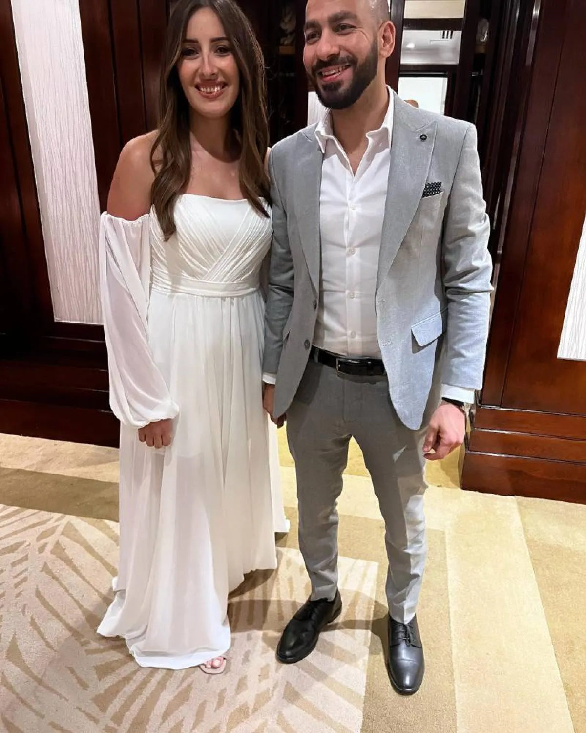 جيلان علاء وخطيبها - الصورة من حسابها على فيسبوك