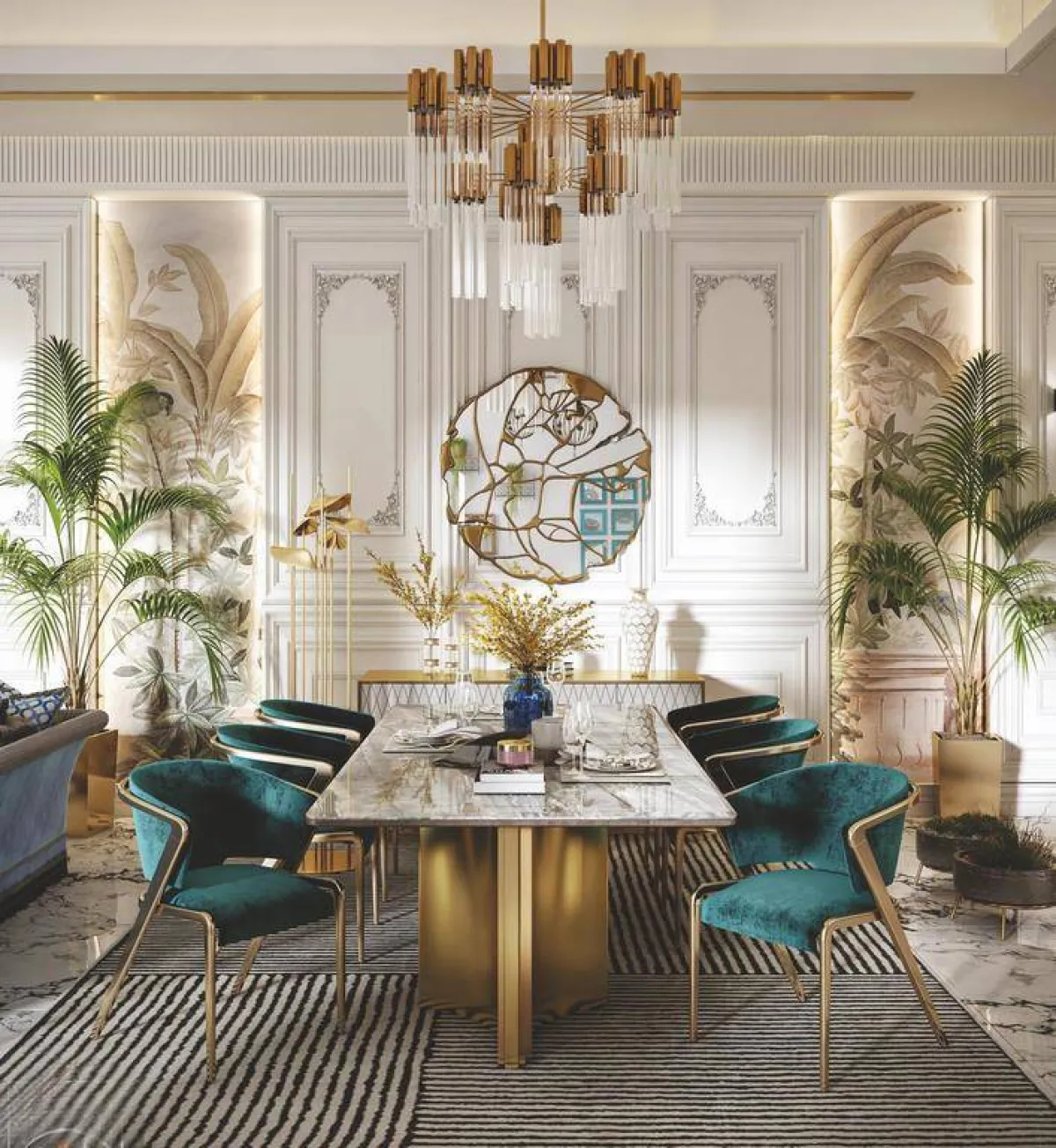 غرفة طعام مترفة من أعمال المهندسة أنجي الجوهري
