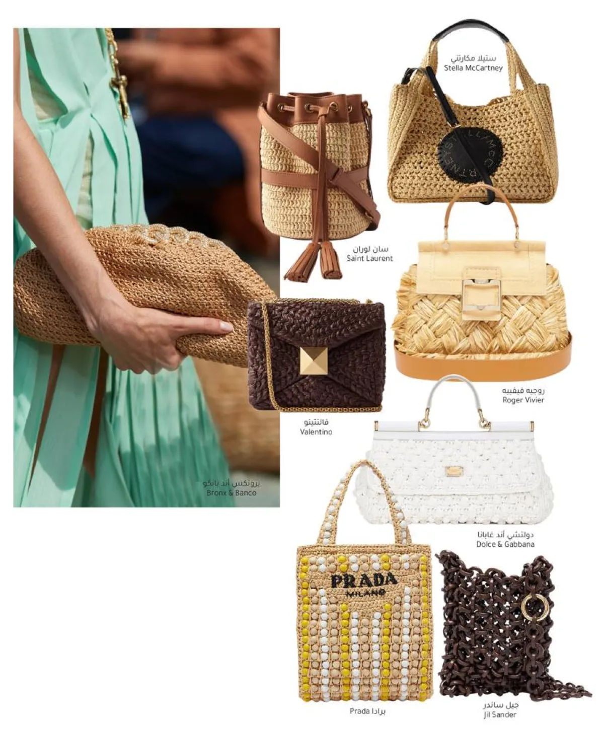 حقائب الكروشيه والقشّ