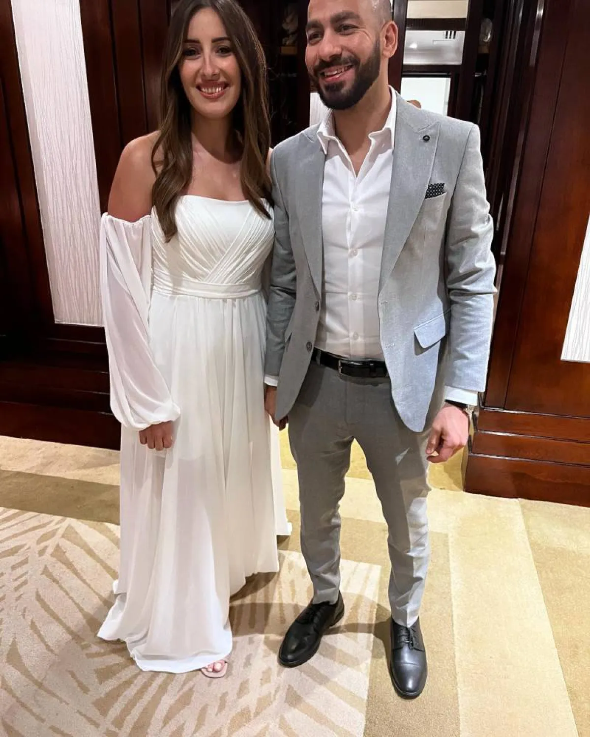 جيلان علاء وخطيبها  - الصورة من حسابها على فيسبوك