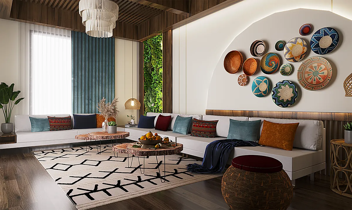  الألوان المناسبة لغرف المعيشة هذا الموسم، هي: البنفسجي والوردي والأخضر المزرق