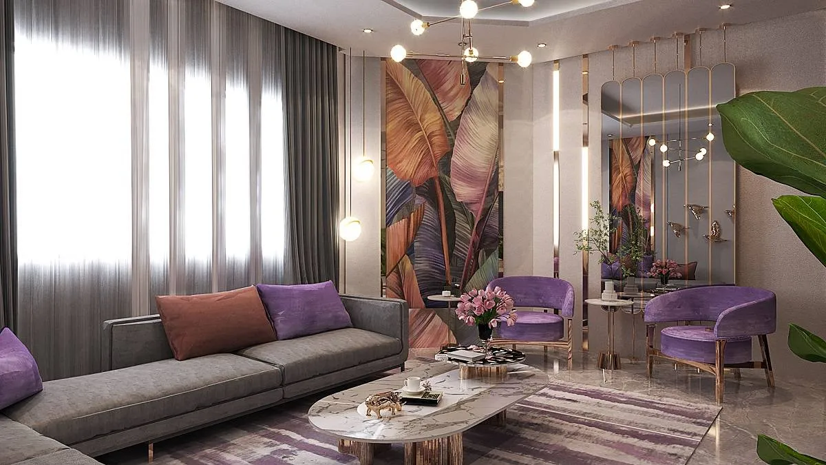  ألوان جذابة لغرف المعيشة في ديكورات ربيع وصيف 2022