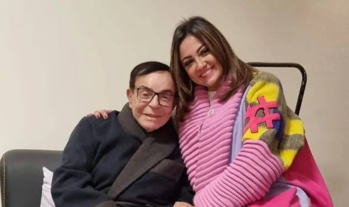 بشرى مع الفنان الراحل سمير صبري - صورة من حسابها على إنستجرام