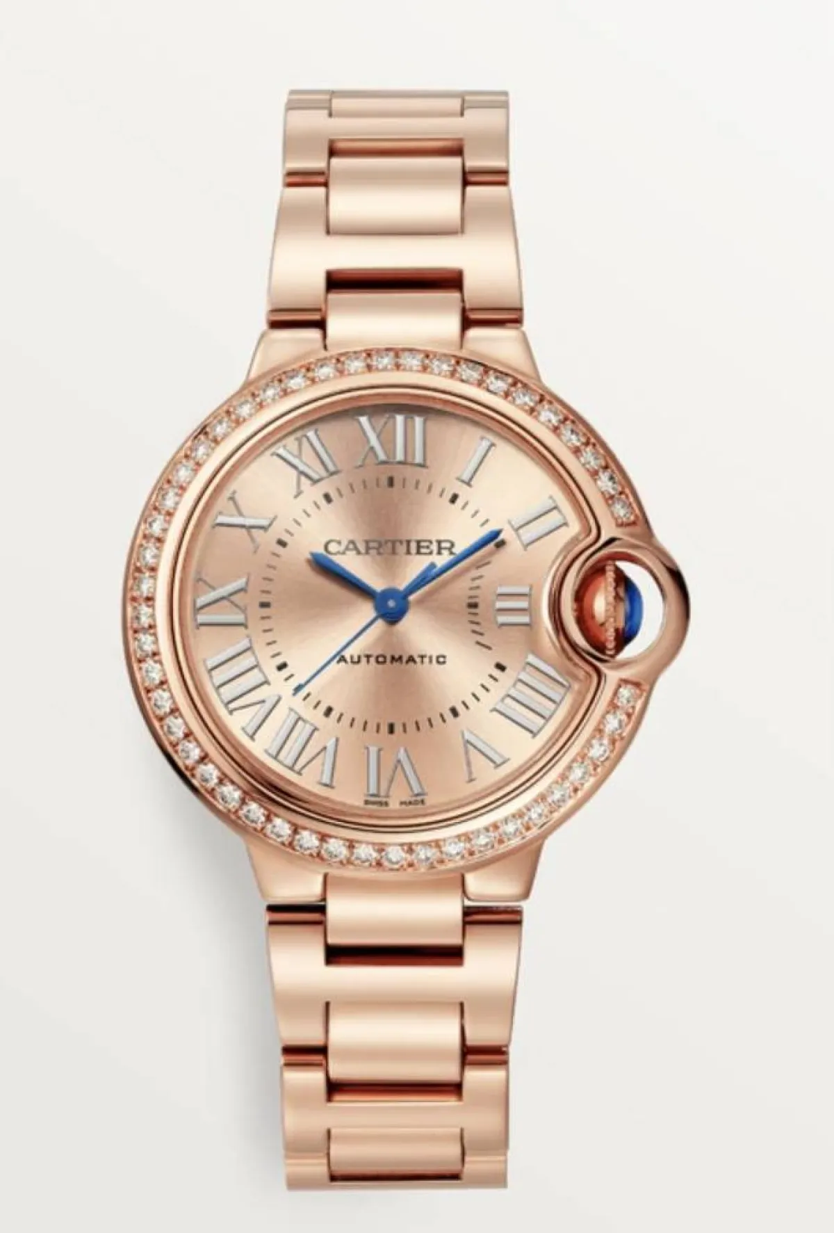 ساعة من الذهب الوردي