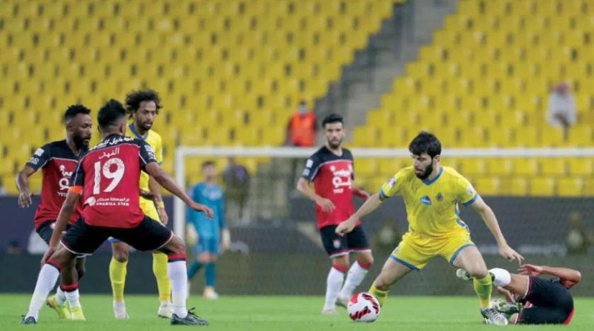 صورة من مباراة النصر والرائد