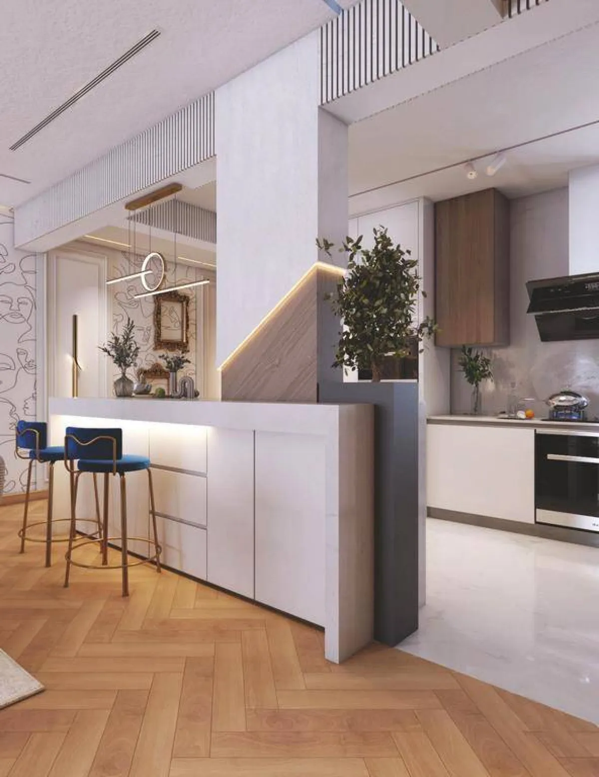 تحوّل المطبخ المستقلّ بمساحته إلى "مفتوح" هو تصميم يمثّل تطوّراً ثقافيّاً لمفهوم المطبخ