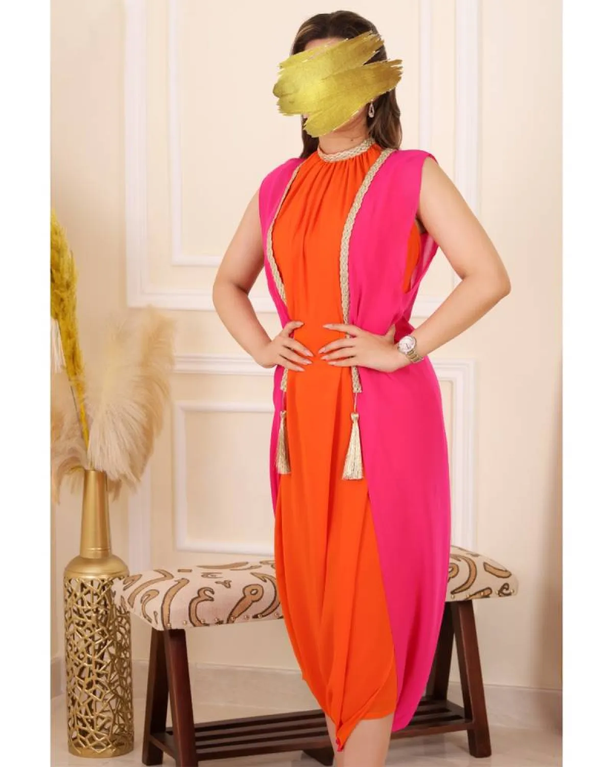 فستان مزدوج الالوان