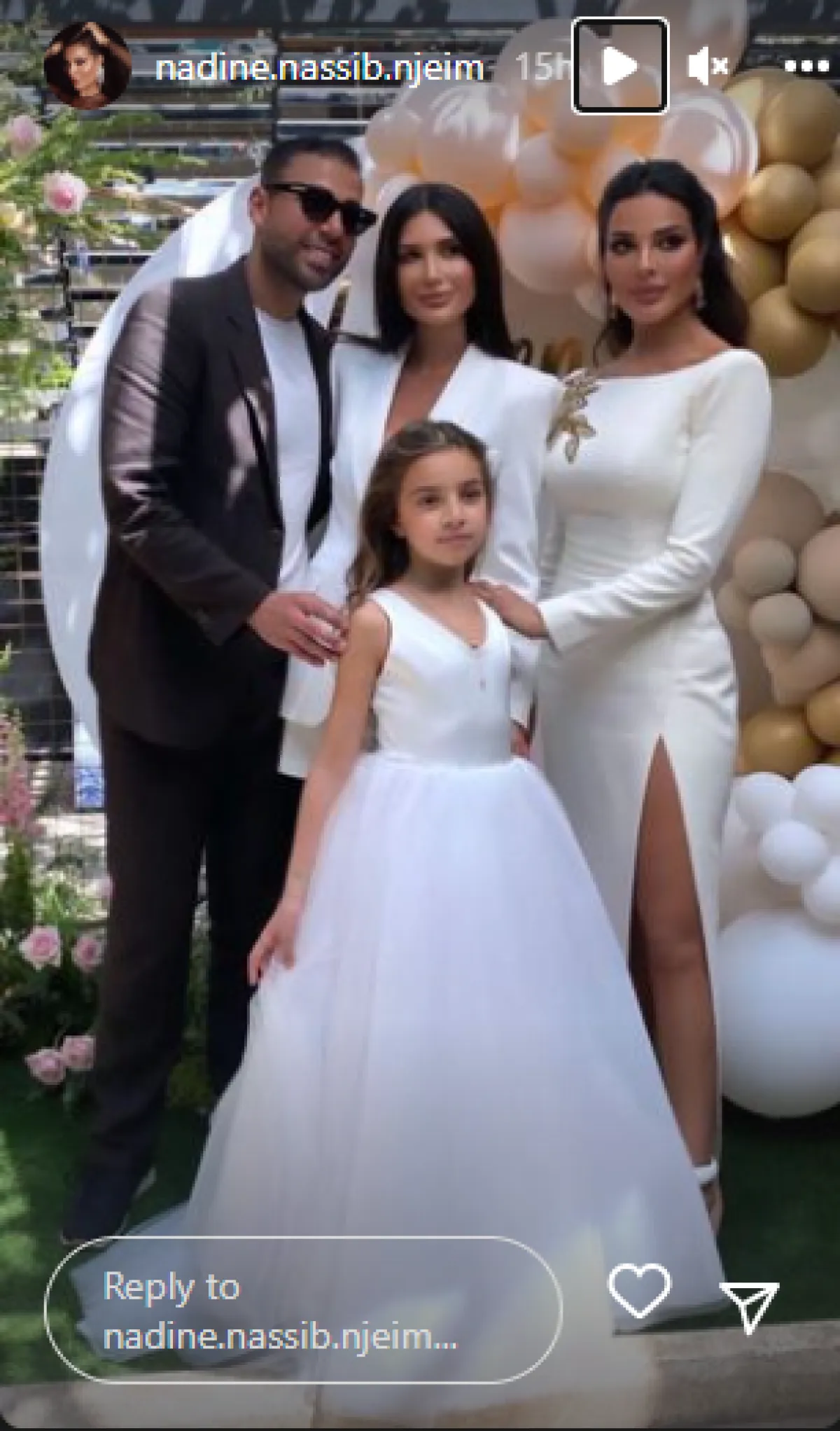 نادين نجيم برفقة ابنتها هيفين - الصورة من ستوري نادين على انستغرام