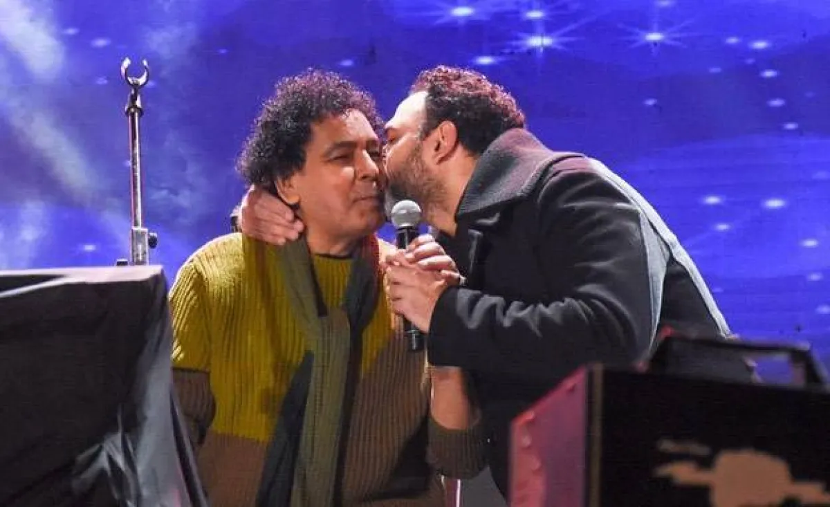 أكرم حسني ومحمد منير - الصورة من حساب أكرم على انستغرام