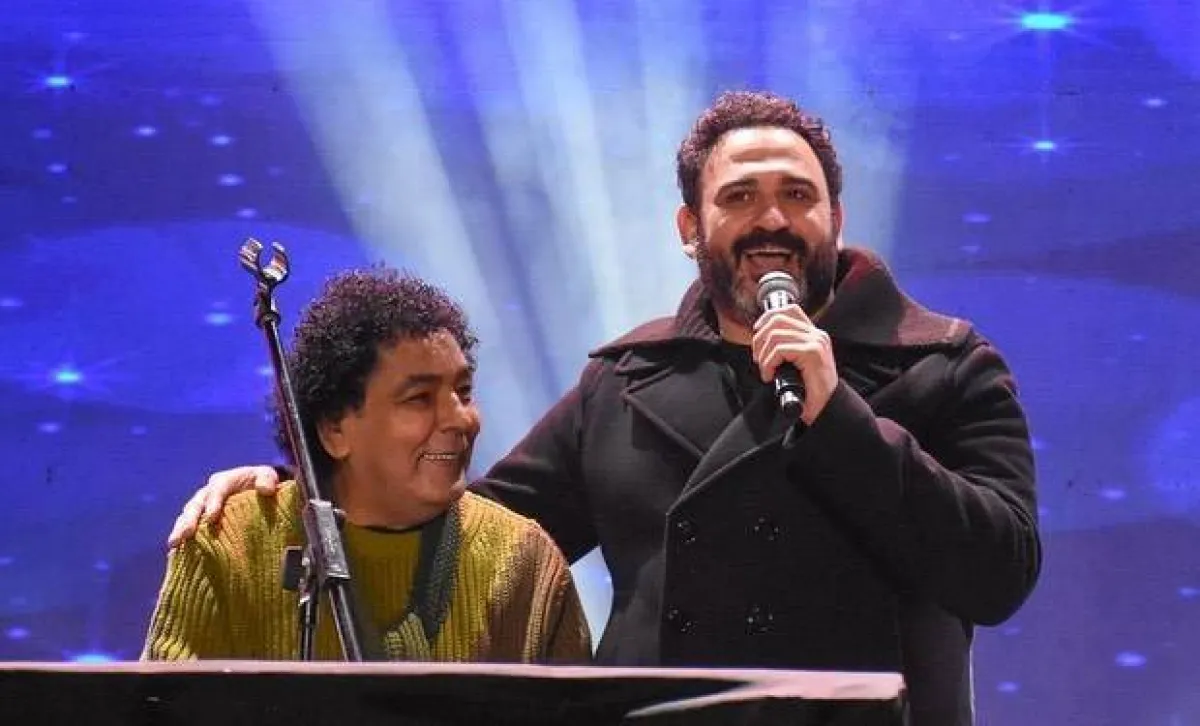 أكرم حسني ومحمد منير - الصورة من حساب أكرم  على انستغرام