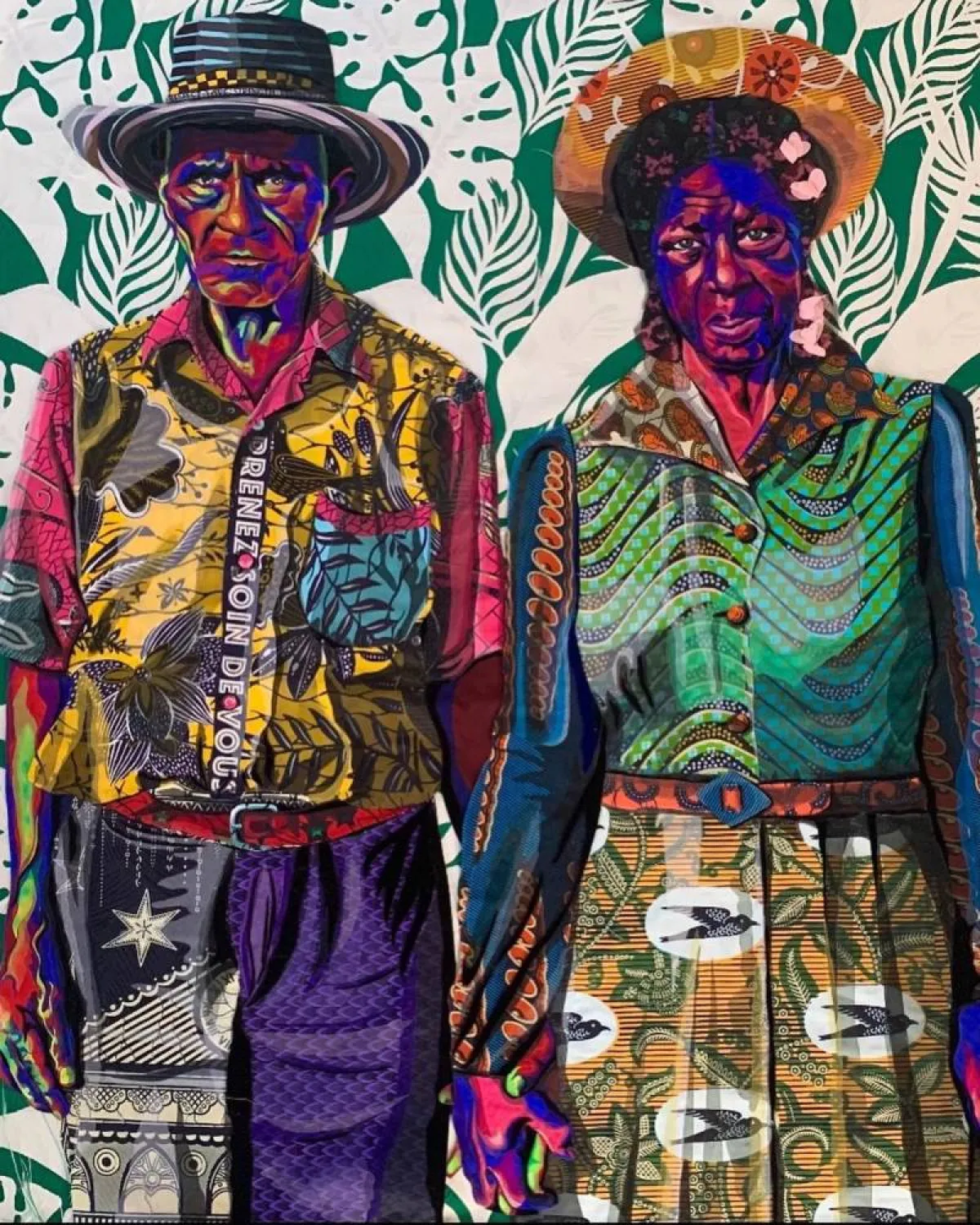 لوحات من ألحفة ملونة