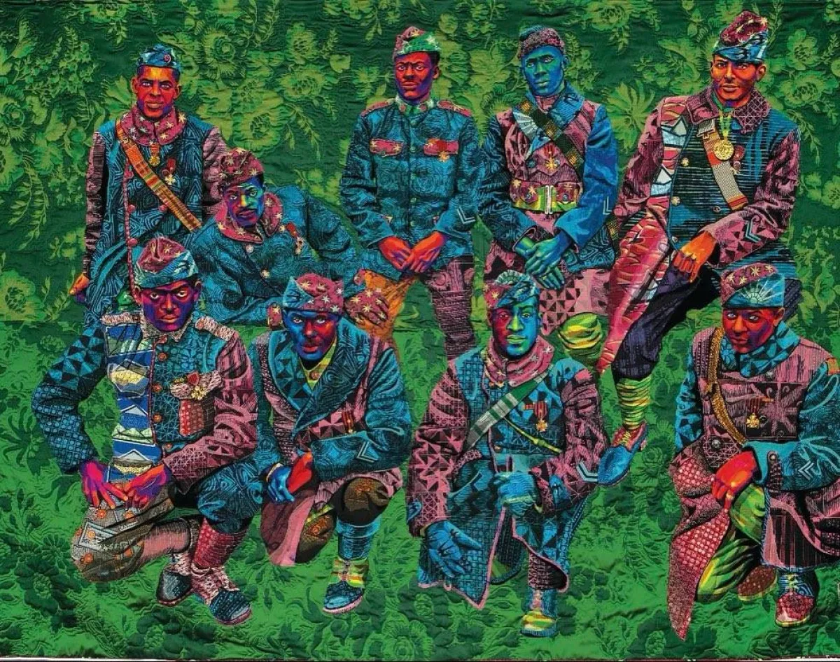 لوحات من ألحفة ملونة