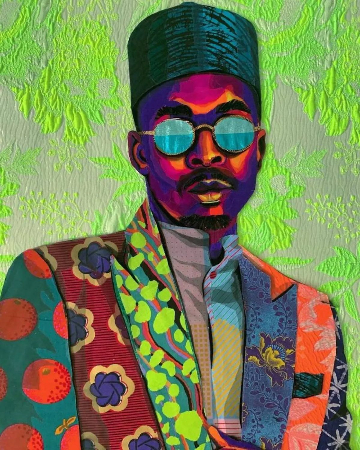 لوحات من ألحفة ملونة