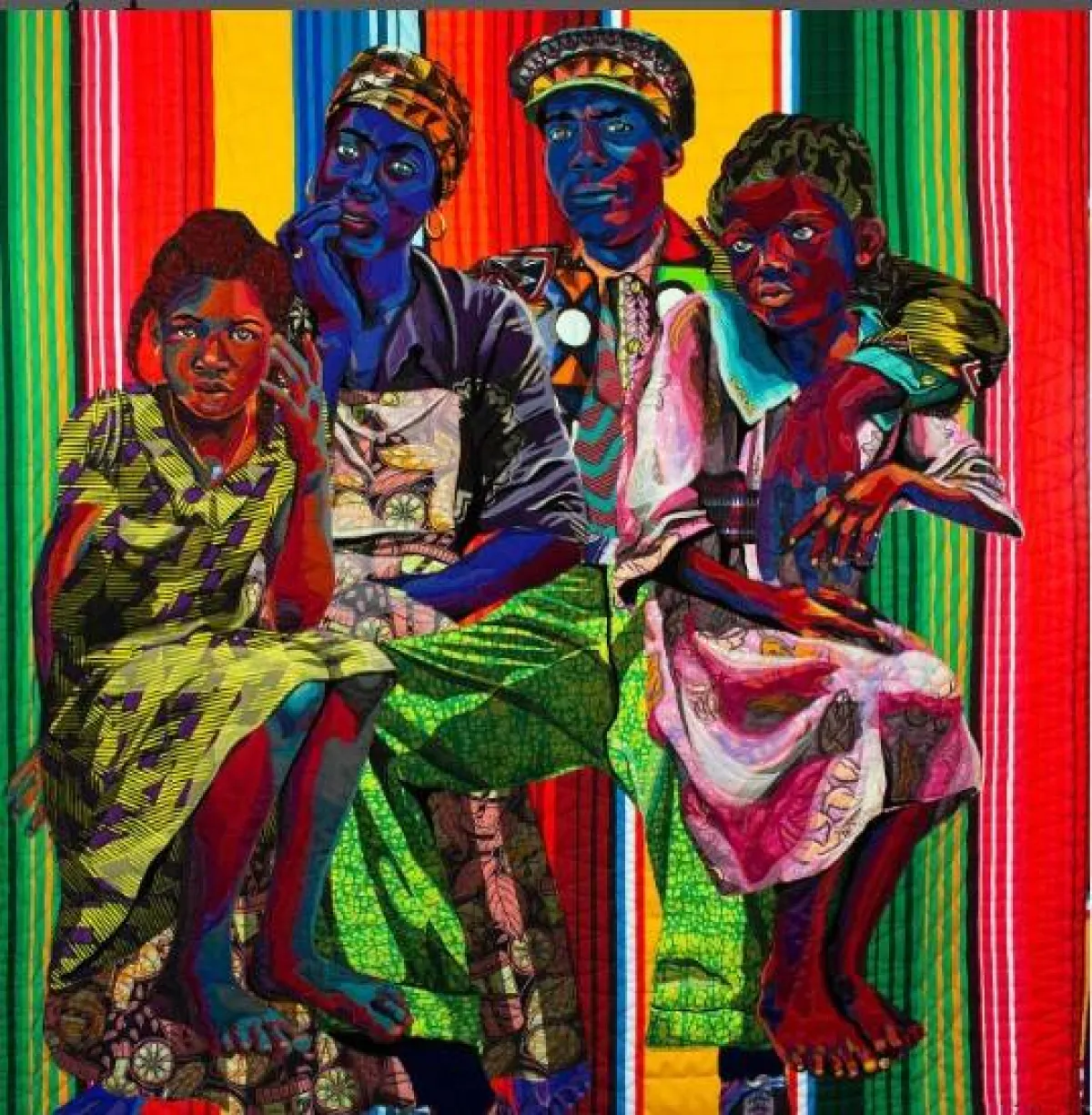 لوحات من ألحفة ملونة