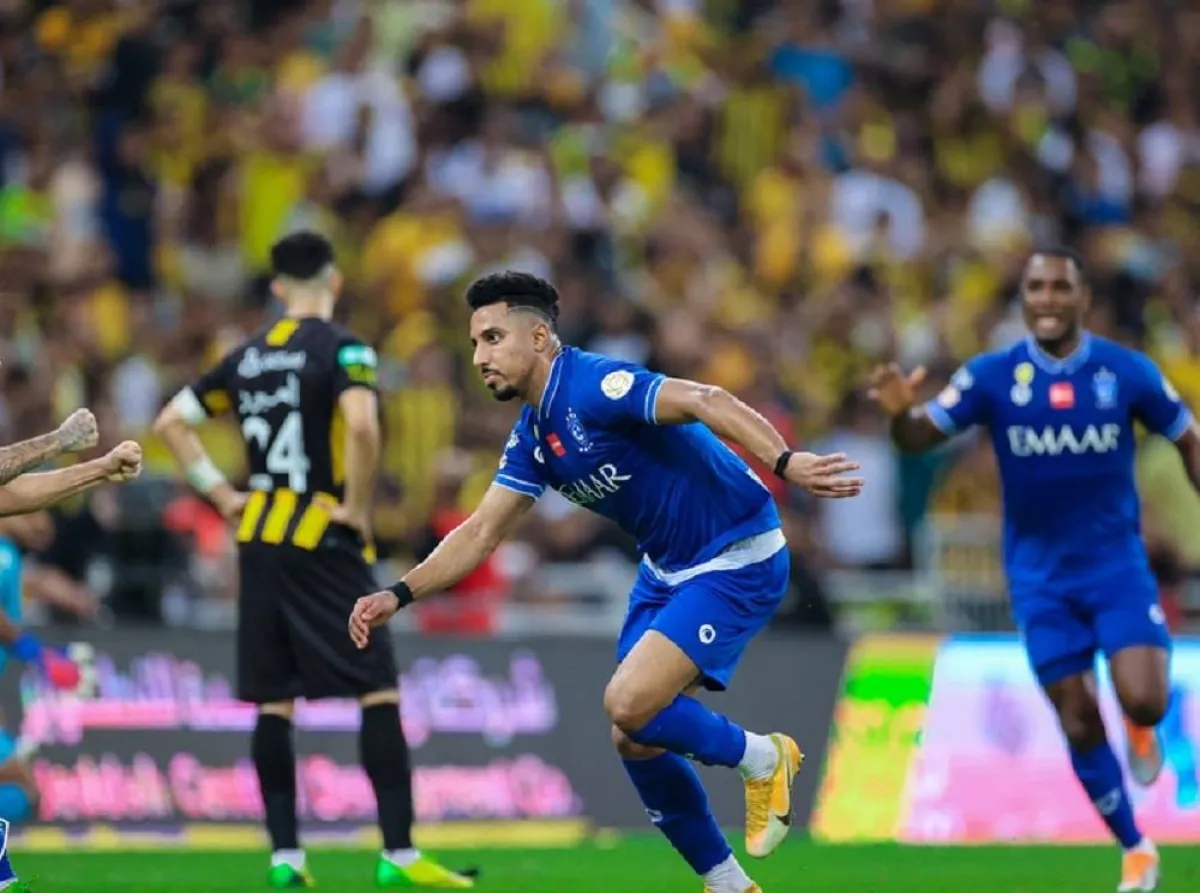 صورة لاحتفال سالم الدوسري بهدفه في الاتحاد