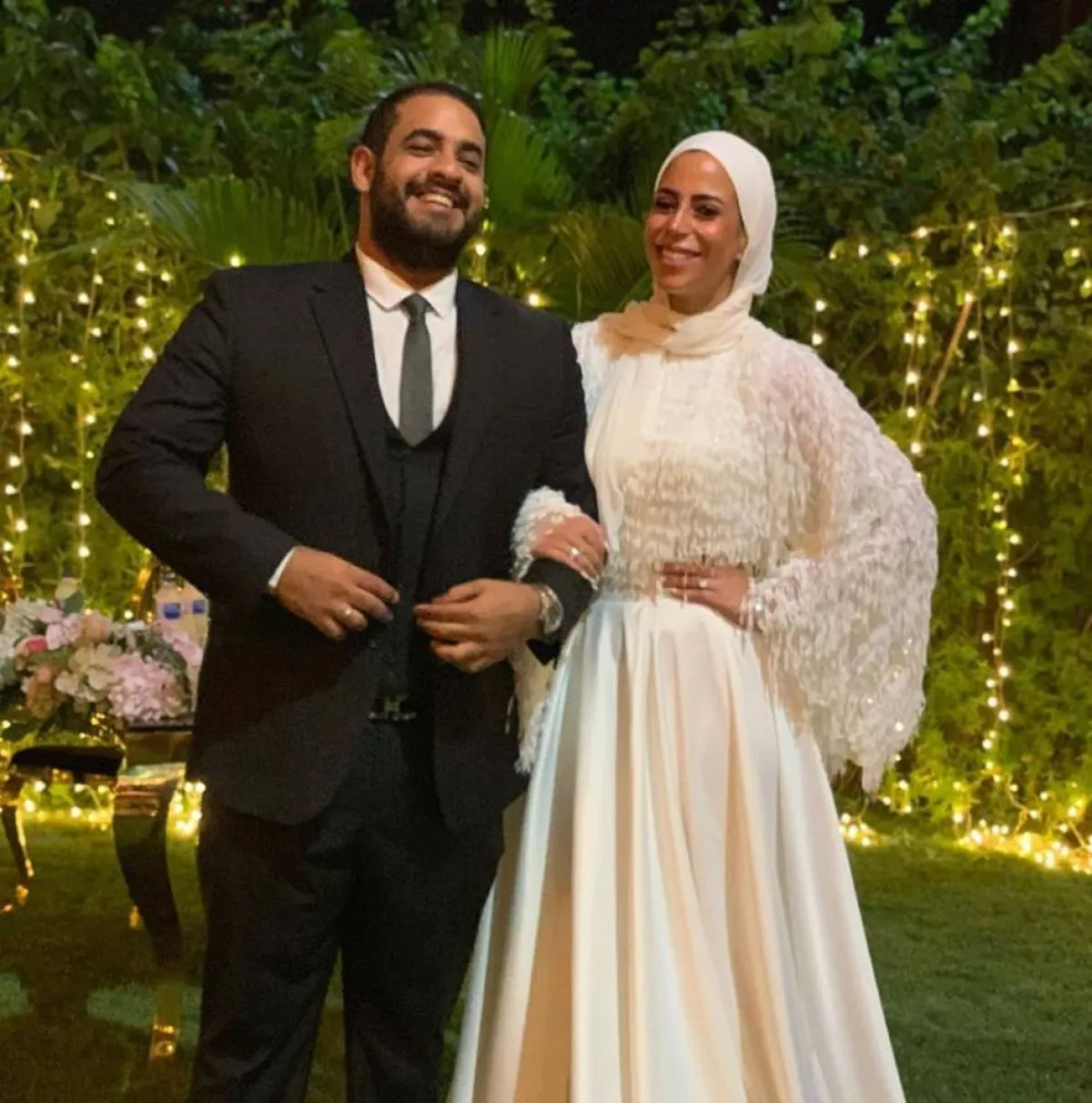 ماهيتاب ماجد المصري وزوجها - الصورة من حساب رانيا أبو النصر زوجة ماجد المصري على فيسبوك