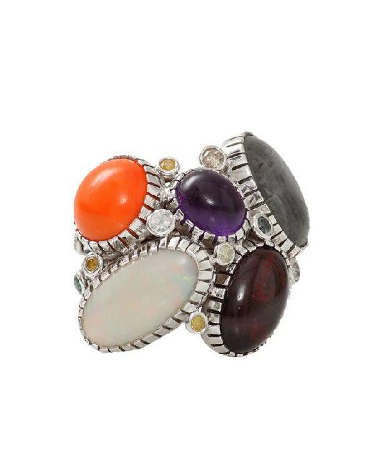 خاتم مرصع بحجر القمر من بواز كاشي Boaz Kashi