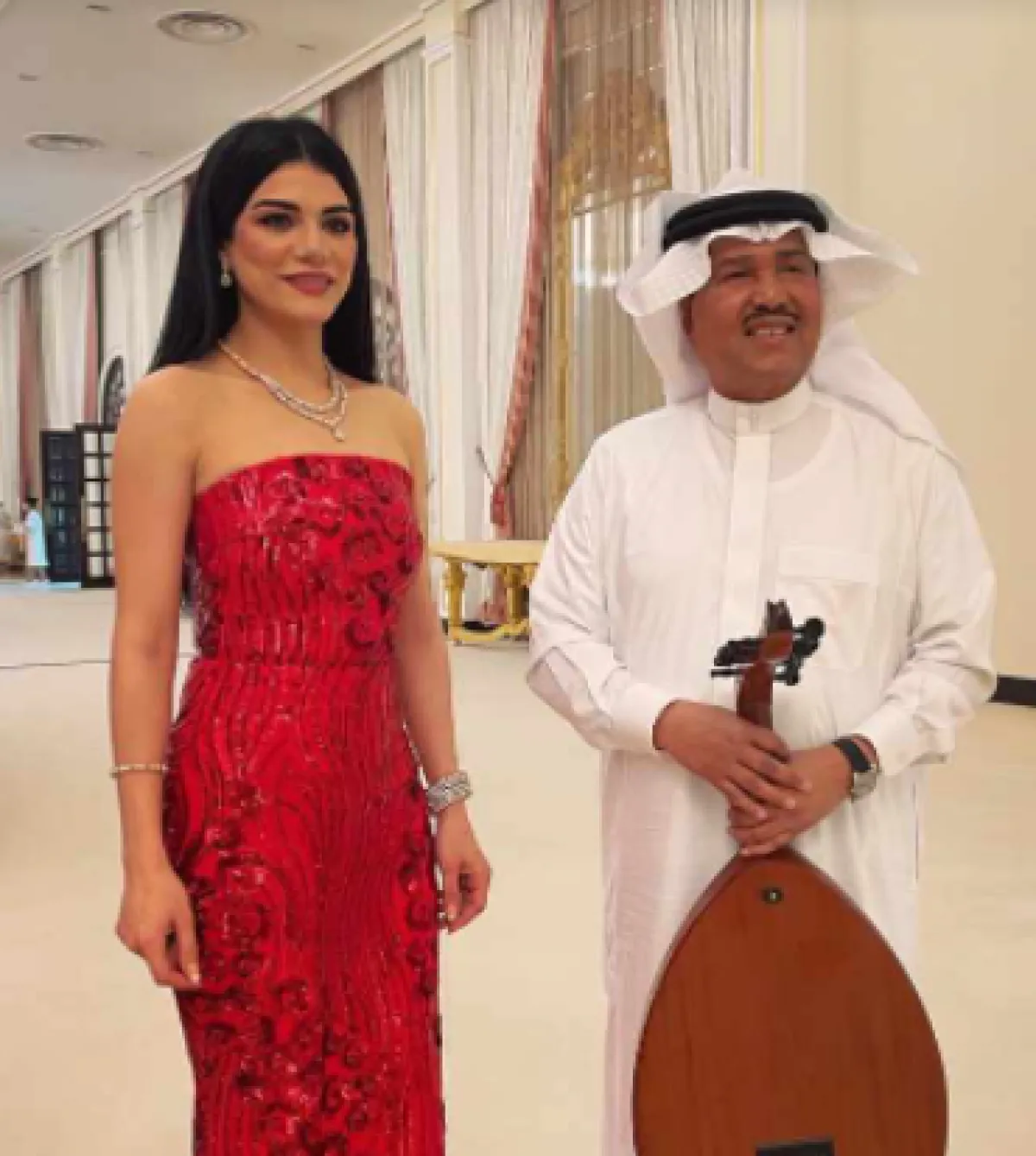 صابرين النجيلي ومحمد عبده من حفل الزفاف- الصورة من حساب صابرين النجيلي على انستغرام