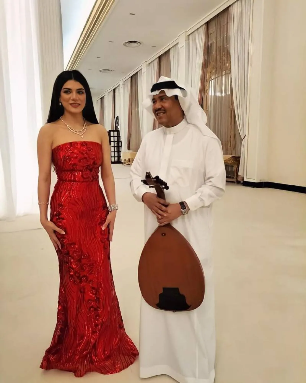 صابرين النجيلي ومحمد عبده من حفل الزفاف- الصورة من حساب صابرين النجيلي على انستغرام