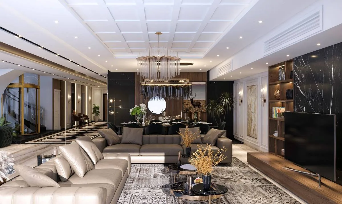 الأسود يطبع المنازل الكبيرة بفخامة لا مثيل لها