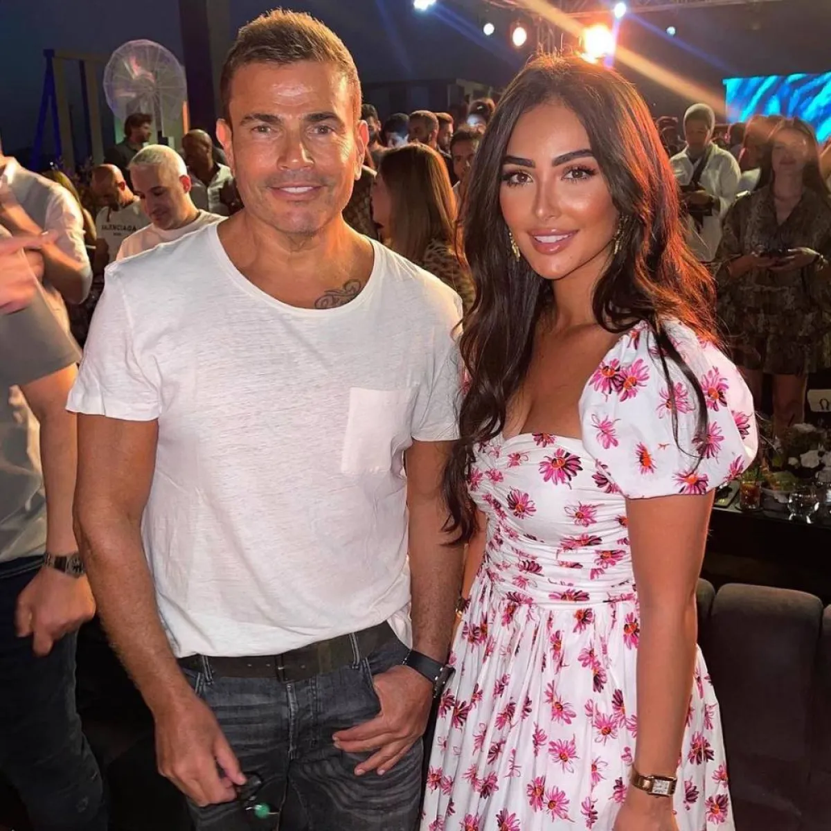 نور الغندور برفقة عمرو دياب - صورة من حسابها الرسمي على " انستغرام" 