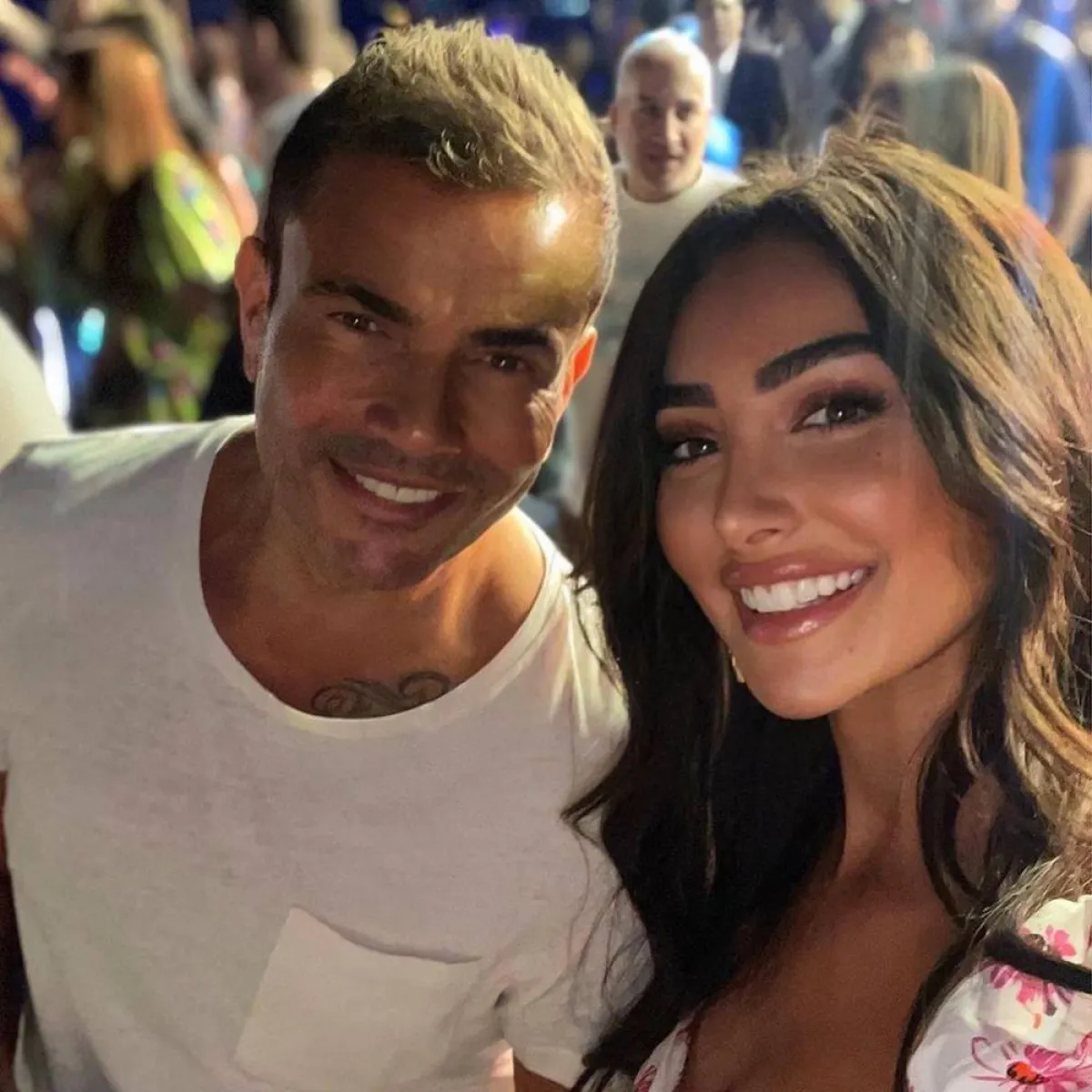 نور الغندور برفقة عمرو دياب - صورة من حسابها الرسمي على " انستغرام" 