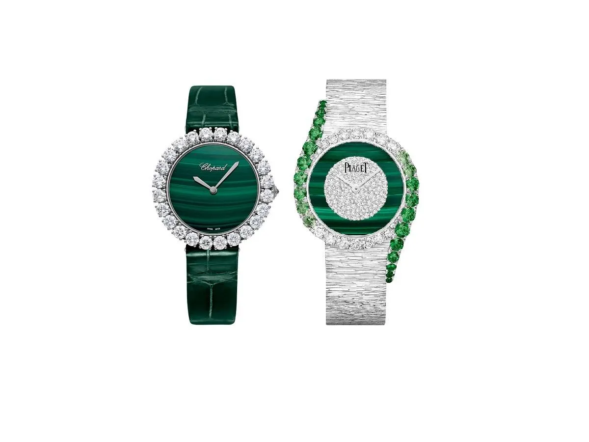 موديلات ساعات مزينة بحجر المالاكيت 2022