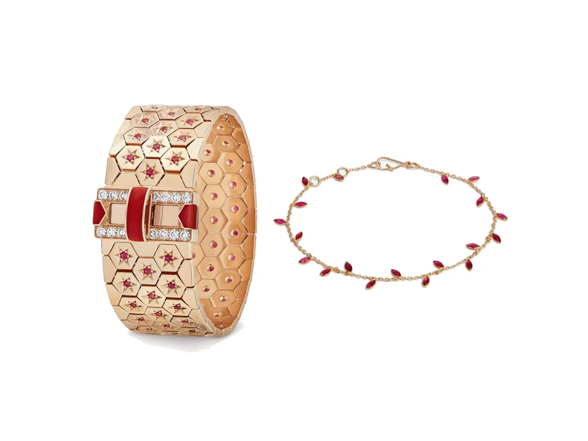 أساور مرصعة بالألماس والروبي لإطلالات صيف 2022