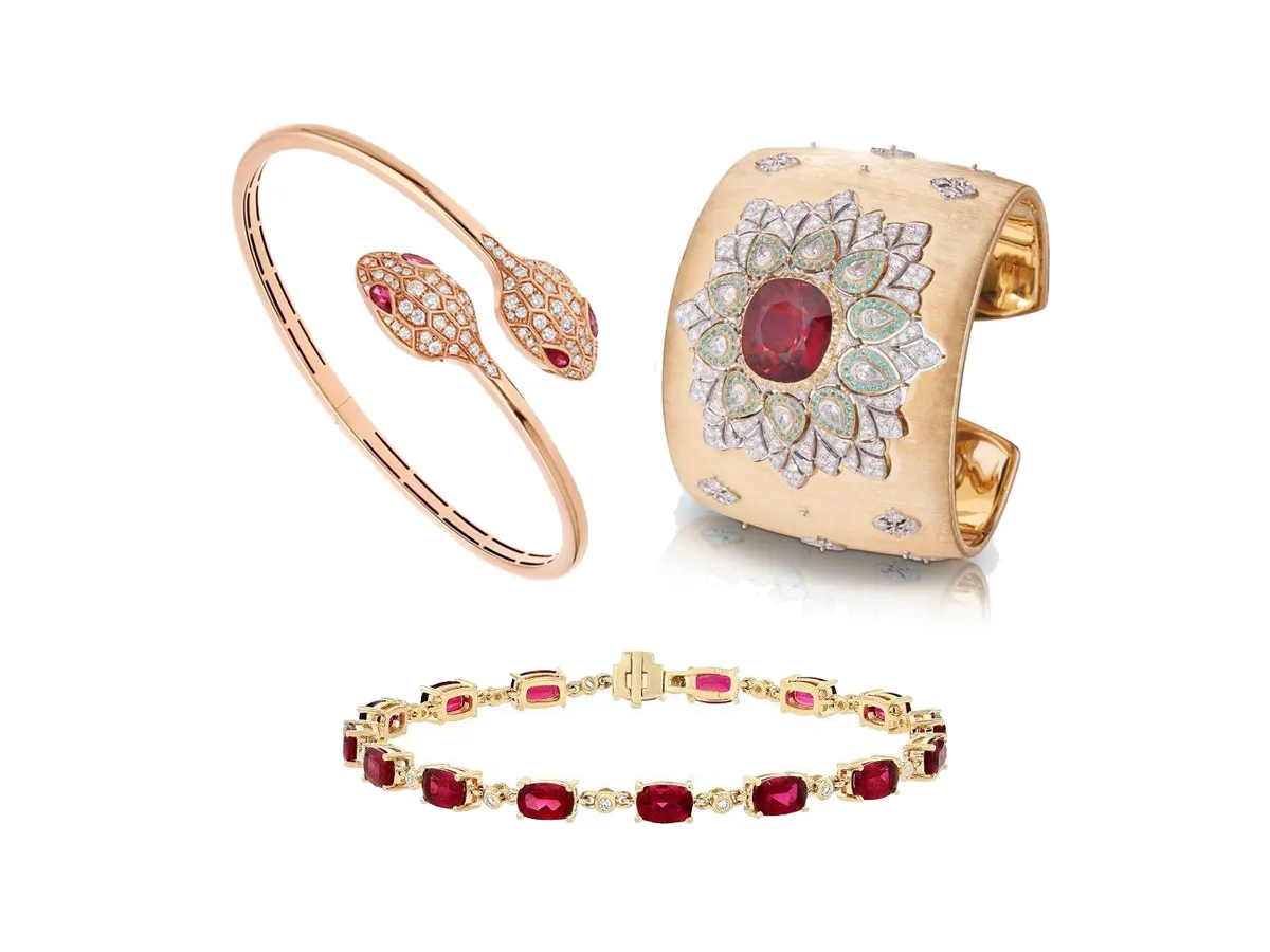 موديلات أساور مرصعة بحجر الروبليت