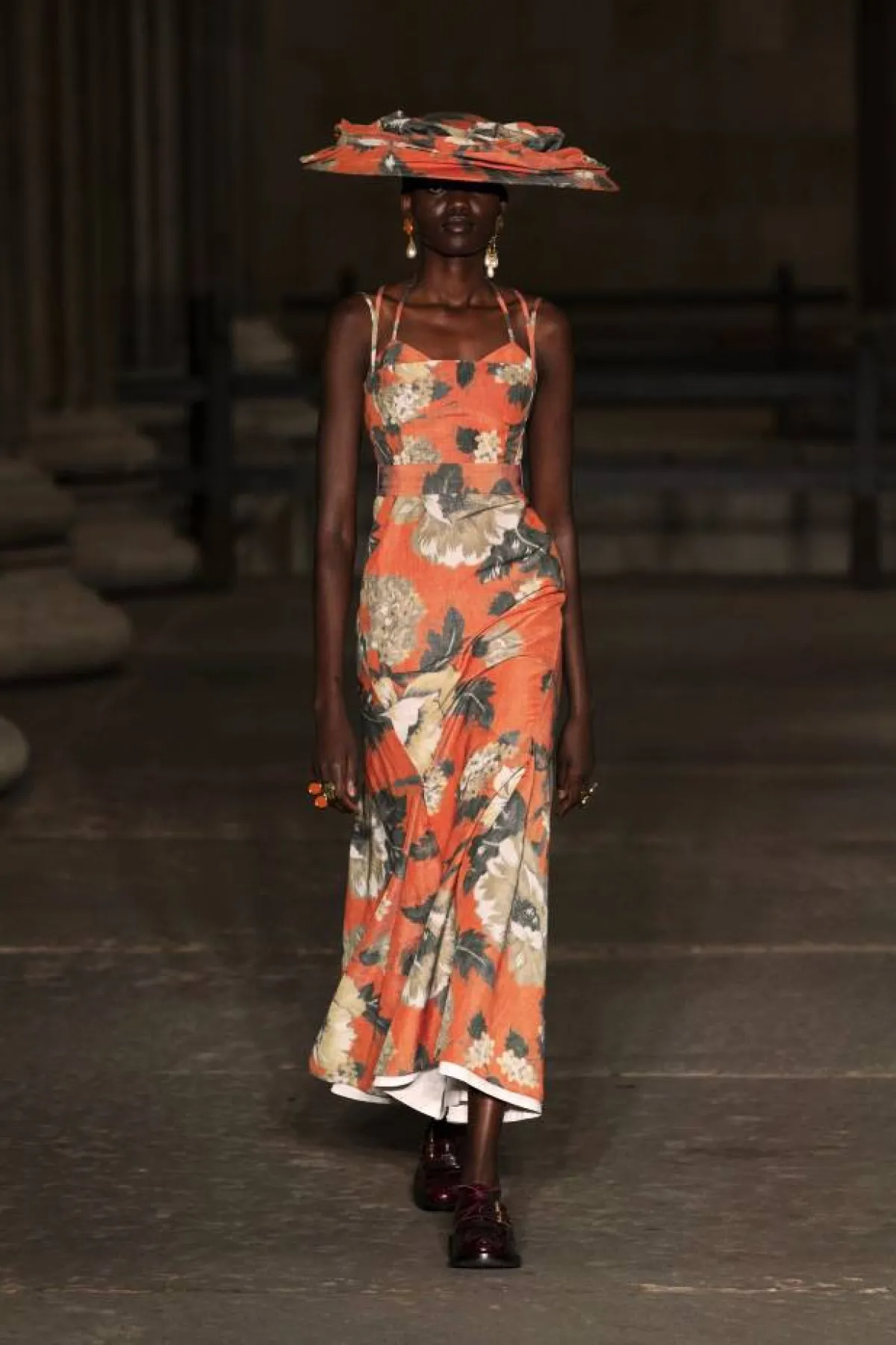 فستان برتقالي مطبع من إرديم